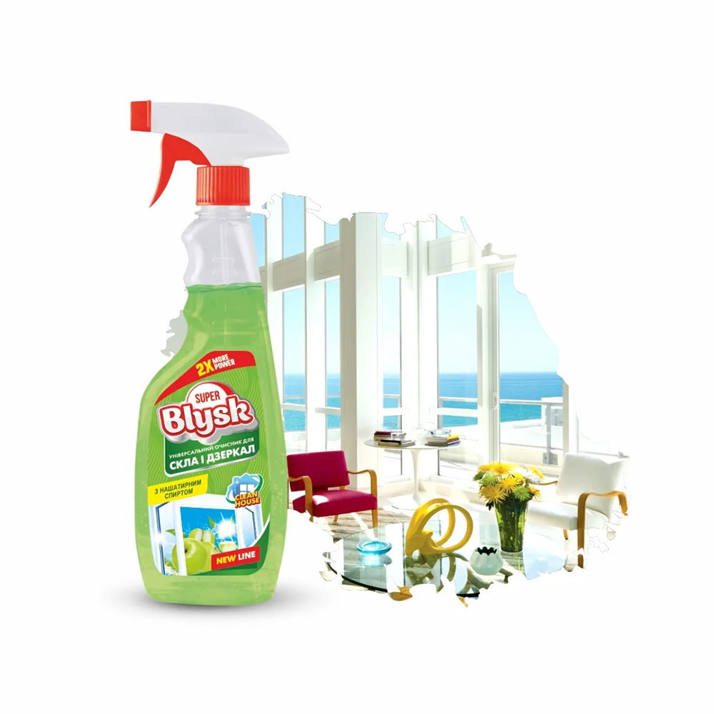 Очисник скла Super Blysk Яблуко (з нашатирним спиртом), 500мл